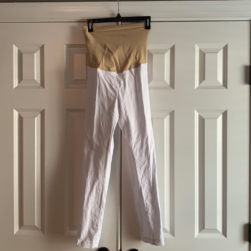 White Maternity Ankle Pants